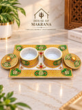 Saunf & Dry Fruit Box – Pure Makrana Marble, Hand-Painted